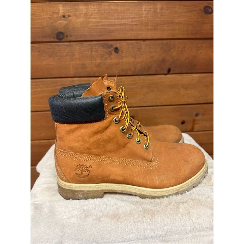 Timberland Men's 6-Inch Premium Waterproof Boots rust nubuck Sz 9.5 72066 - Picture 2 of 8